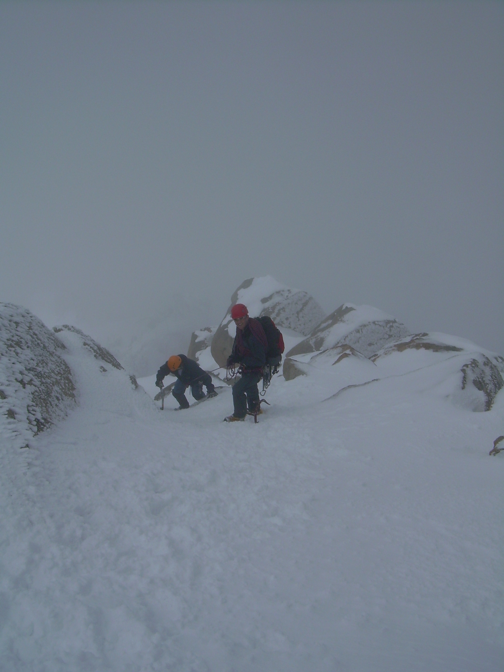 Ru and Don climbing 1st part of Cosmiques Arete.JPG